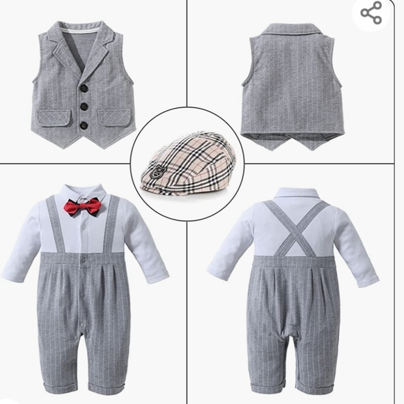 💜3/$30🆕️HOSUKKO Grey Baby Boy Suit(80=24 Months) - Picture 4 of 7